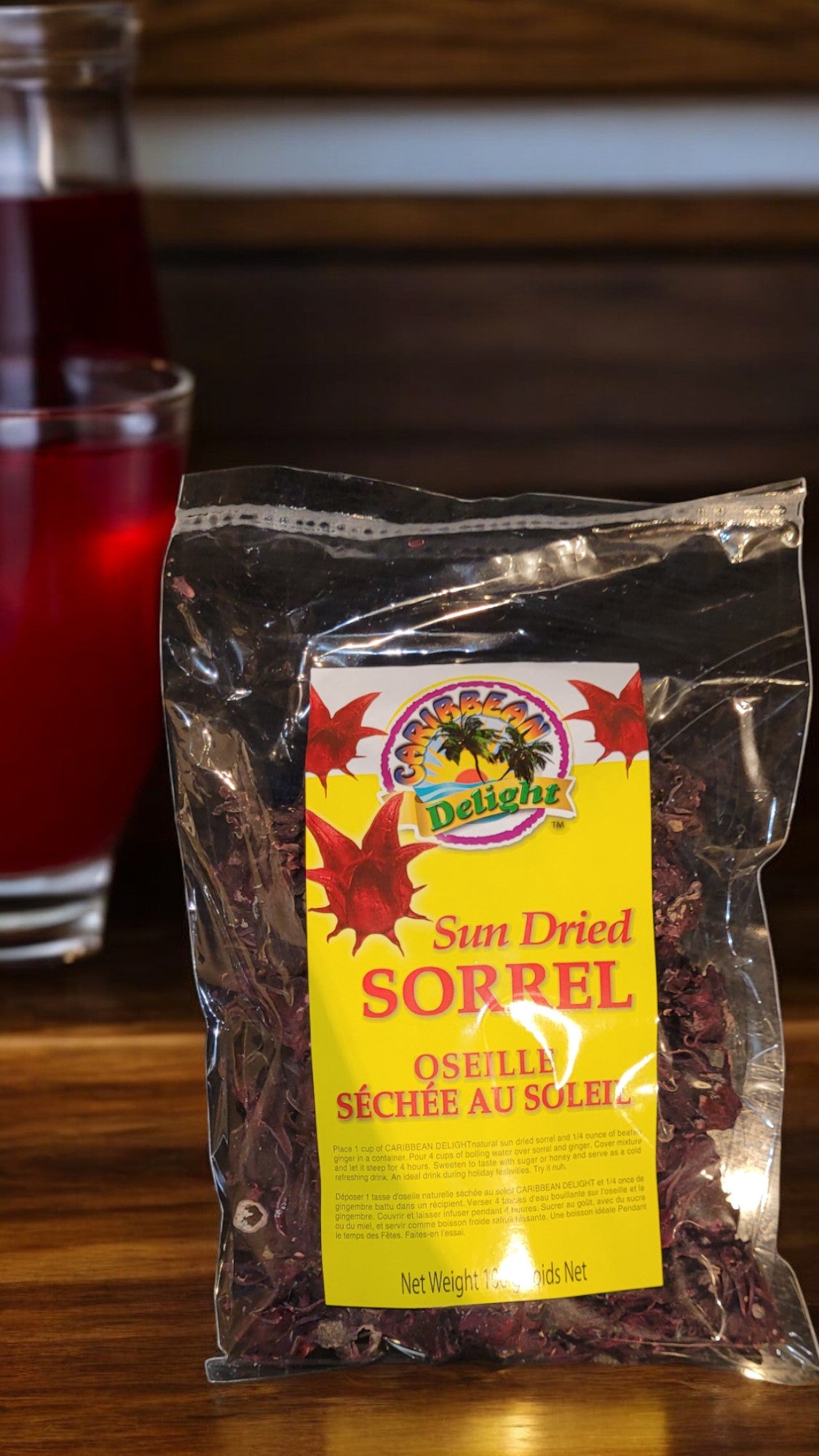 Caribbean Delight Sun-Dried Sorrel 3-Pack – 100g Each – Jamaican Hibiscus Flowers for Tea & Beverages