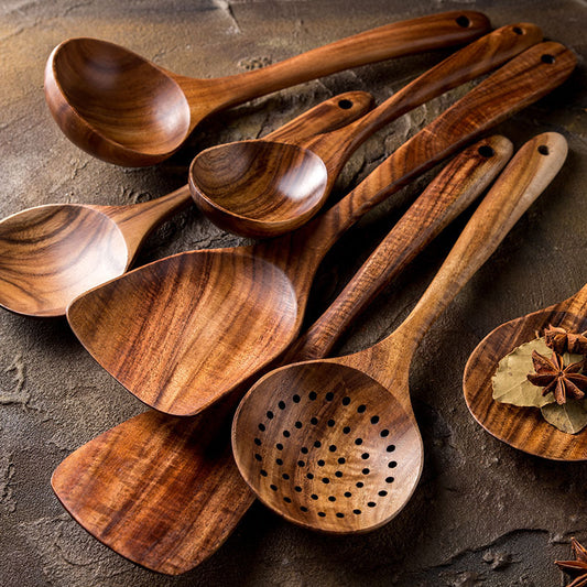 Thai Teak Natural Wood Tableware Spoon